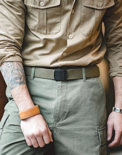 American Non-Hole Elastic Woven Quick-Release Tough Guy Men's Belt - Harmony Gallery