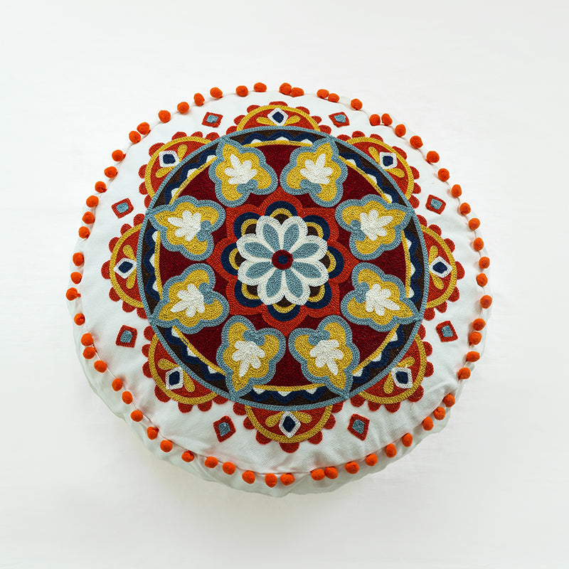 Global Artisan Handmade Boho Round Tassel Throw Pillows - Harmony Gallery