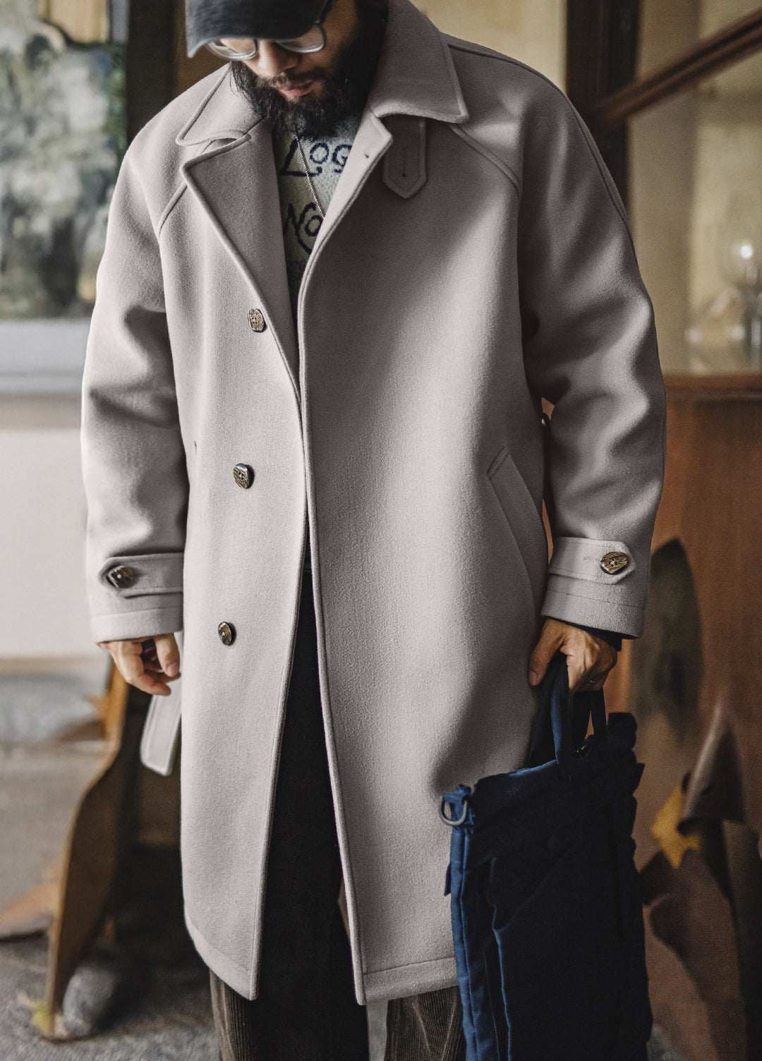 German Retro Mid-Length Oversized Outerwear Business And Leisure Men's Coat - Harmony Gallery