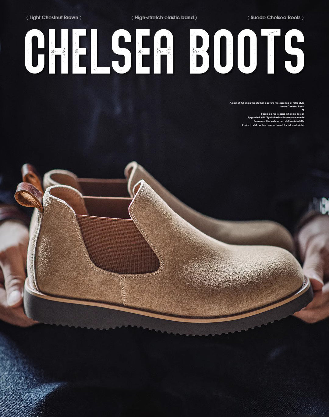 Chelsea Retro Winter One-Step Cow Suede Leather Men's Boot - Harmony Gallery