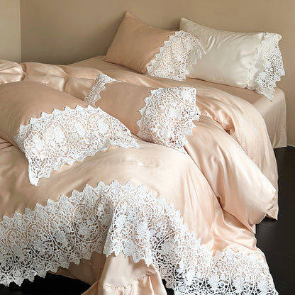 French Romantic Lace Cool Double-Sided Tencel Four-Piece Bed Set - Harmony Gallery