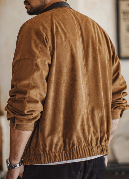 American Retro Suede Coach With Short Soft Velvet Surface Men's Jacket - Harmony Gallery
