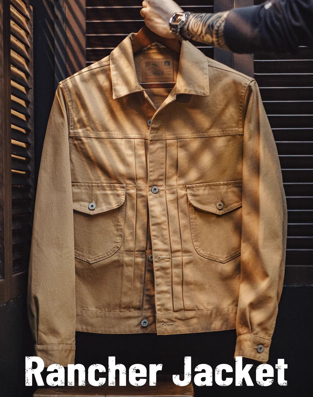 American Retro Western Ranch Maillard Heavy Canvas Men's Jacket - Harmony Gallery