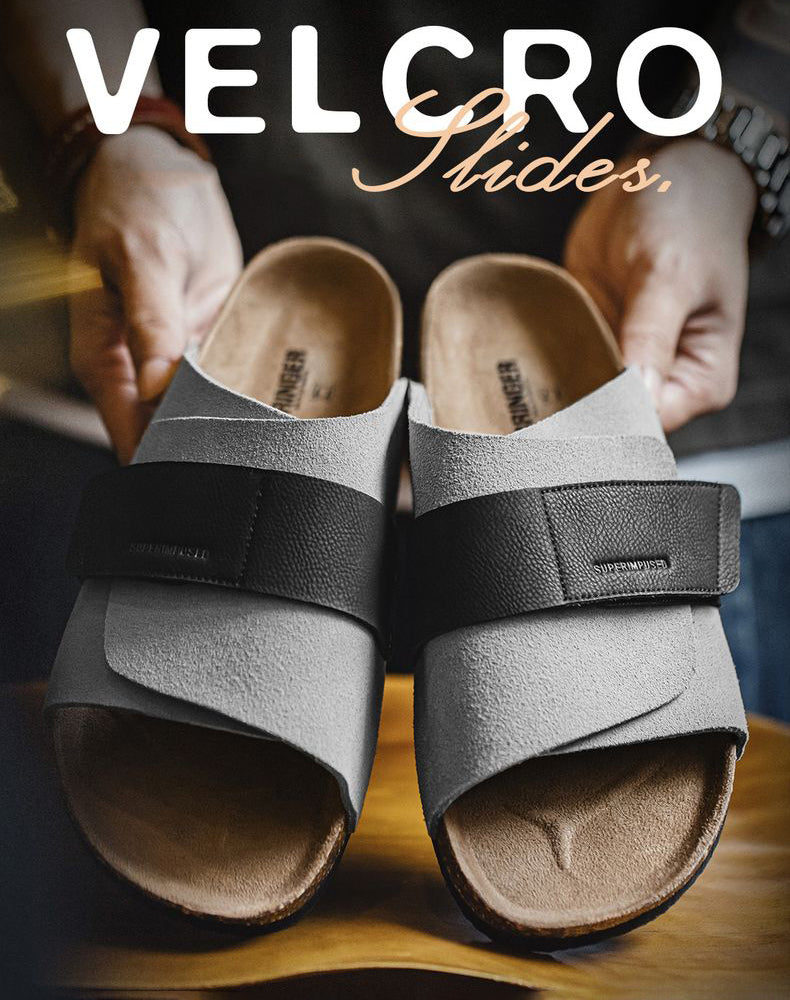 Mules Cork Outer Wear Flip Flops Casual Velcro Outing Men's Sandal - Harmony Gallery