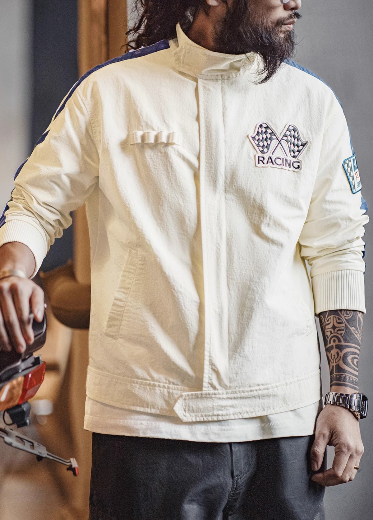 American Retro Embroidered Racing F1 Driver Suit Spring Men's Jacket - Harmony Gallery