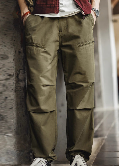 American Retro Double Pleated Parachute Cotton Drawstring Men's Trousers - Harmony Gallery