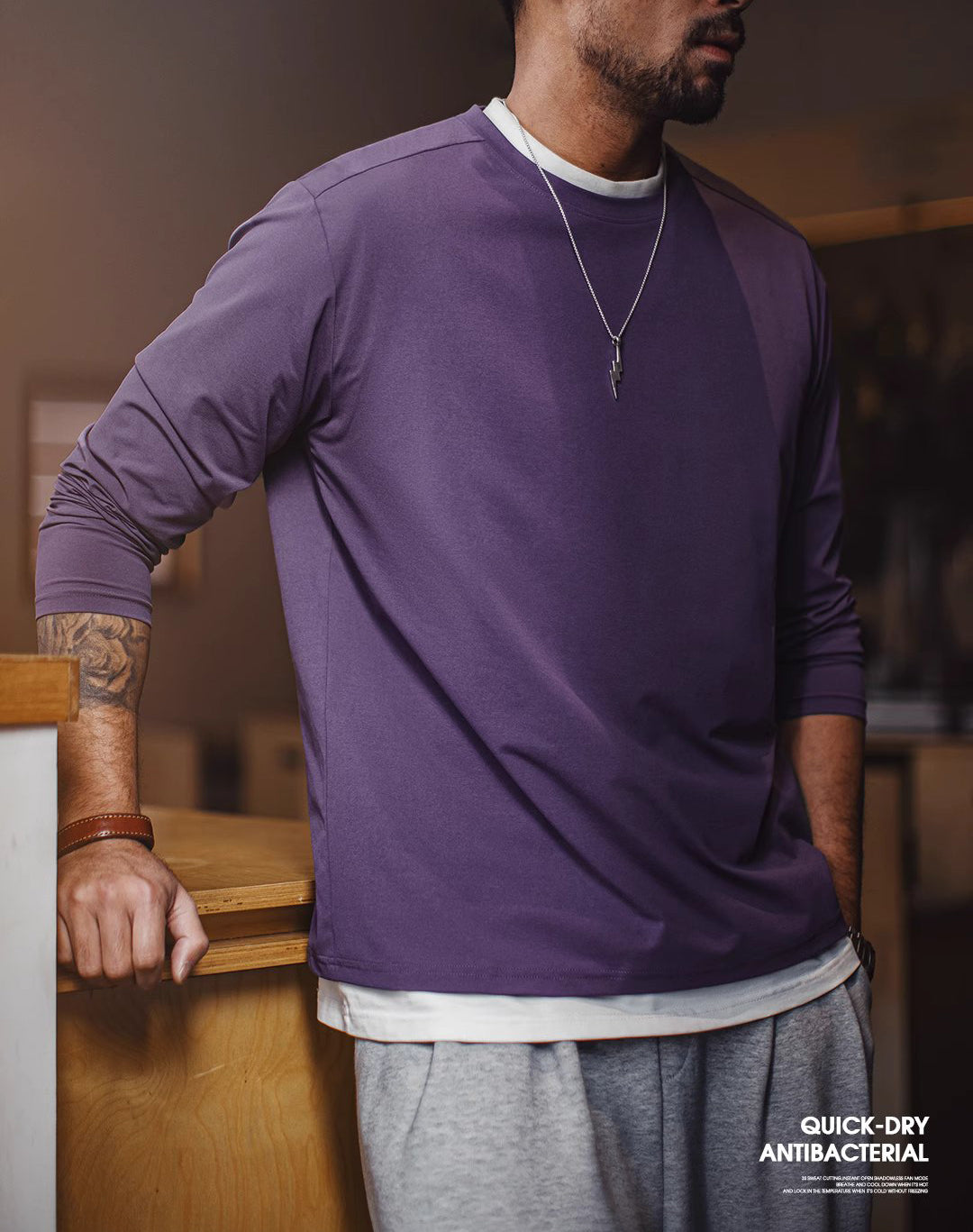 American Casual Antibacterial Quick-Drying Cool Breathable Men's Sweater - Harmony Gallery