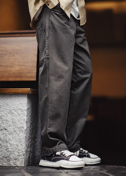 American Retro Workwear Loose Wide-Leg Straight Men's Trousers - Harmony Gallery