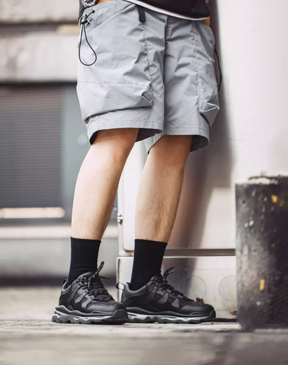 Jogging Black Warrior Thick-Soled Functional Men's Sports Shoes - Harmony Gallery