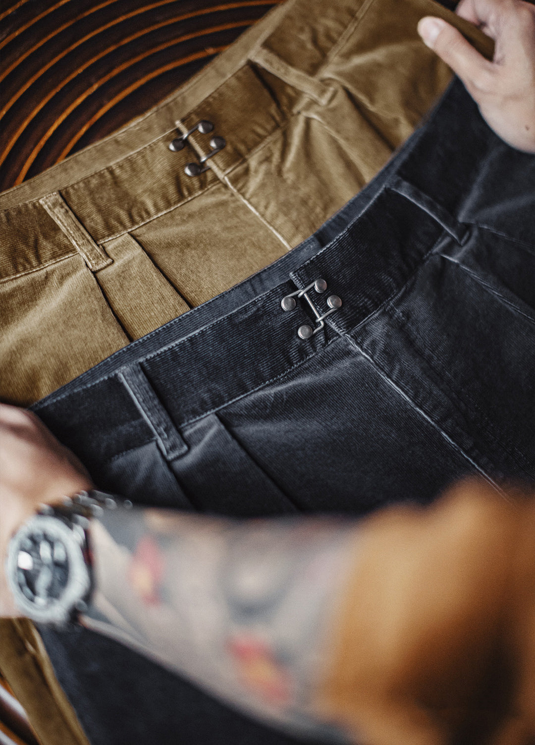 American Retro Knee Corduroy Logging Straight Leg Warm Daily Men's Trousers - Harmony Gallery