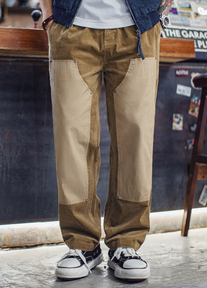 American Retro Knee Corduroy Logging Straight Leg Warm Daily Men's Trousers - Harmony Gallery