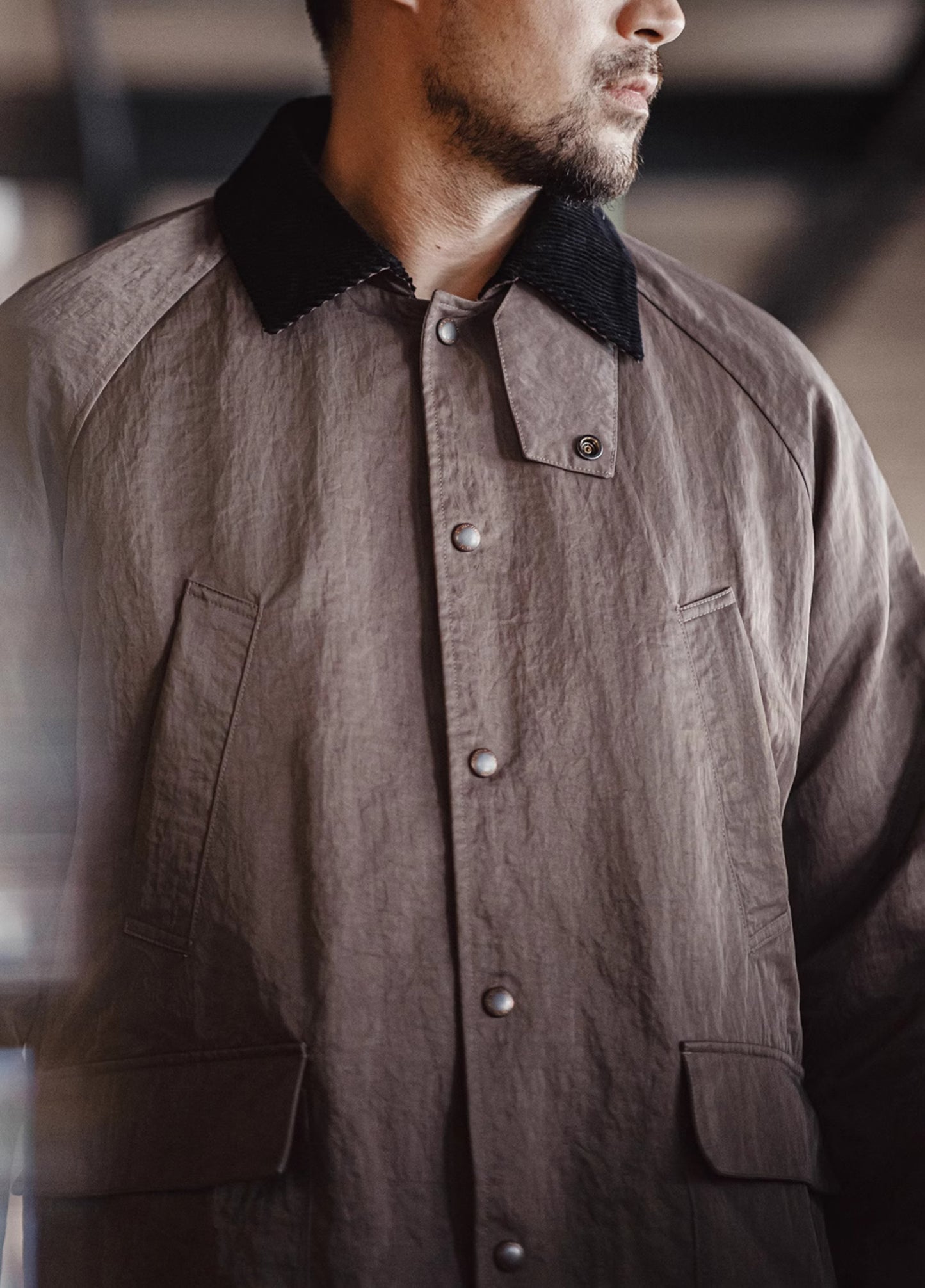 American Retro Oversize Hunting Windbreaker Mid-Length Men's Jacket - Harmony Gallery