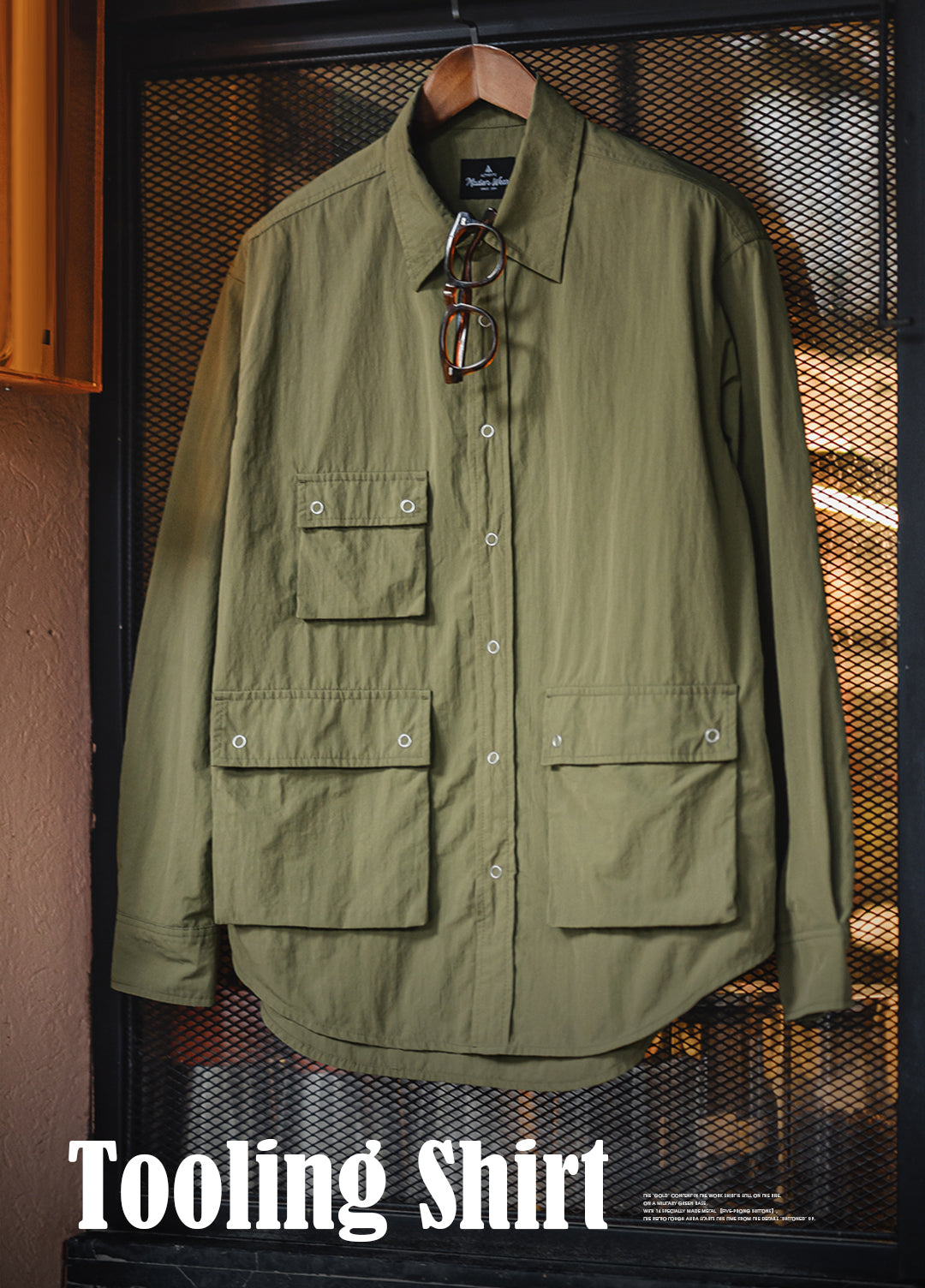 American Retro Pleated Outdoor Leisure Multi-Pocket Conventional Men's Shirt - Harmony Gallery
