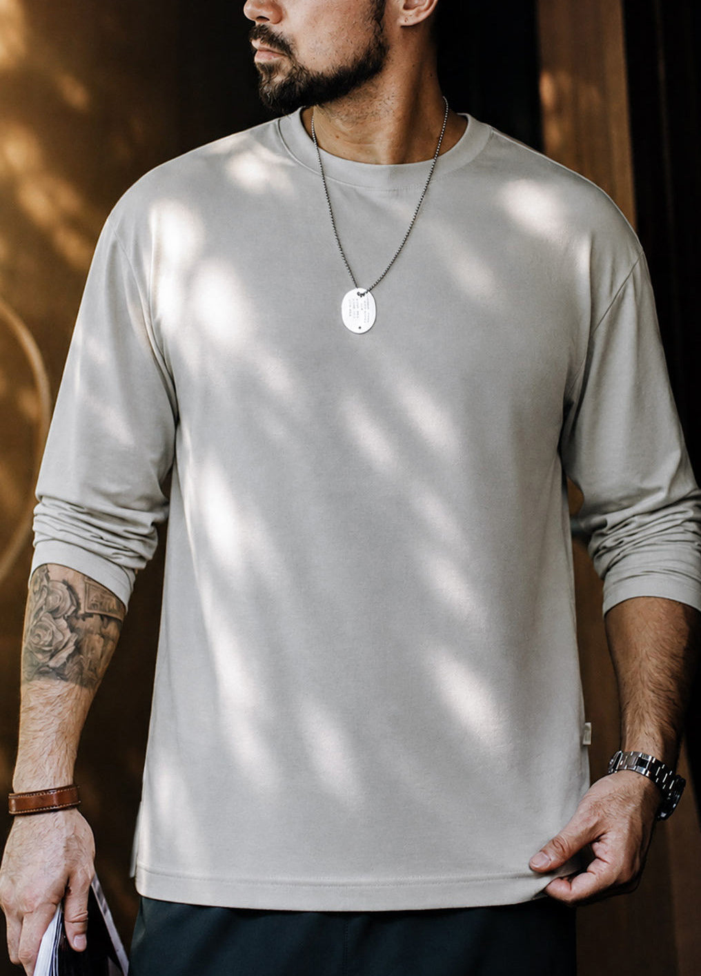 American Solid Color Mint Base Quick-Dry Top Inner Layer Men's Sweater - Harmony Gallery