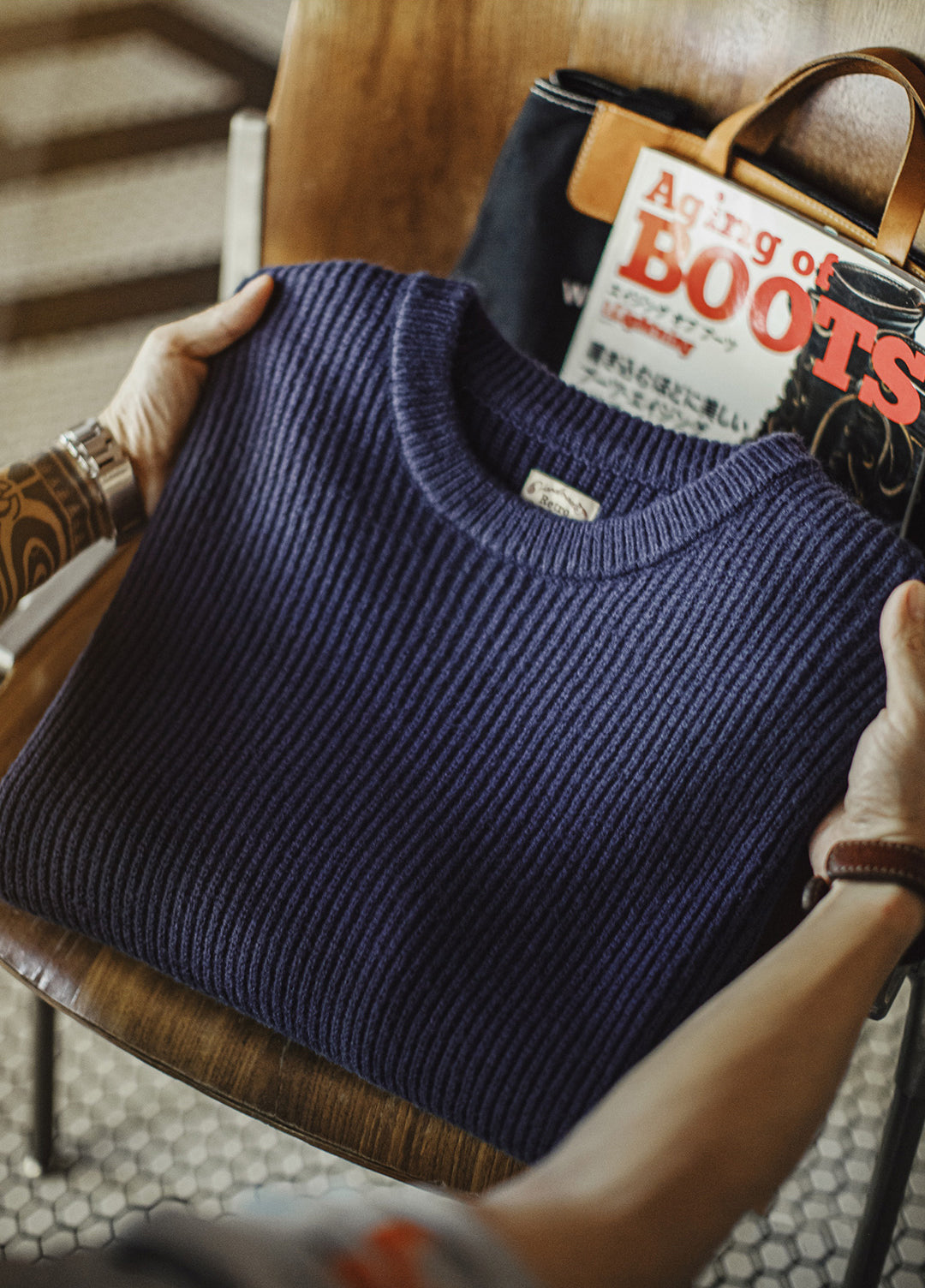 American Ribbed Pullover Striped Knit Cardigan Not Easily Deformed Men's Sweater - Harmony Gallery