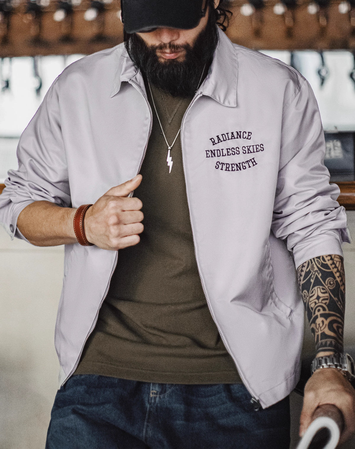 American Retro Letter Embroidery Coach Loose Silhouette Spring Men's Jacket - Harmony Gallery