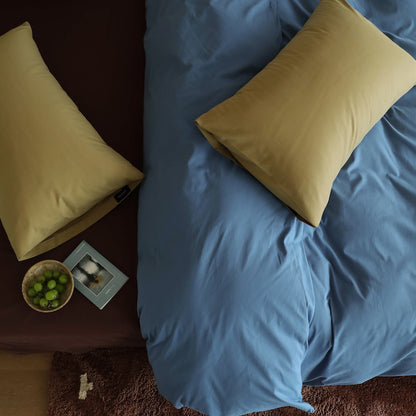 Minimalist Color-Blocked Warm Pure Cotton Thickened Brushed Four-Piece Bed Set - Harmony Gallery