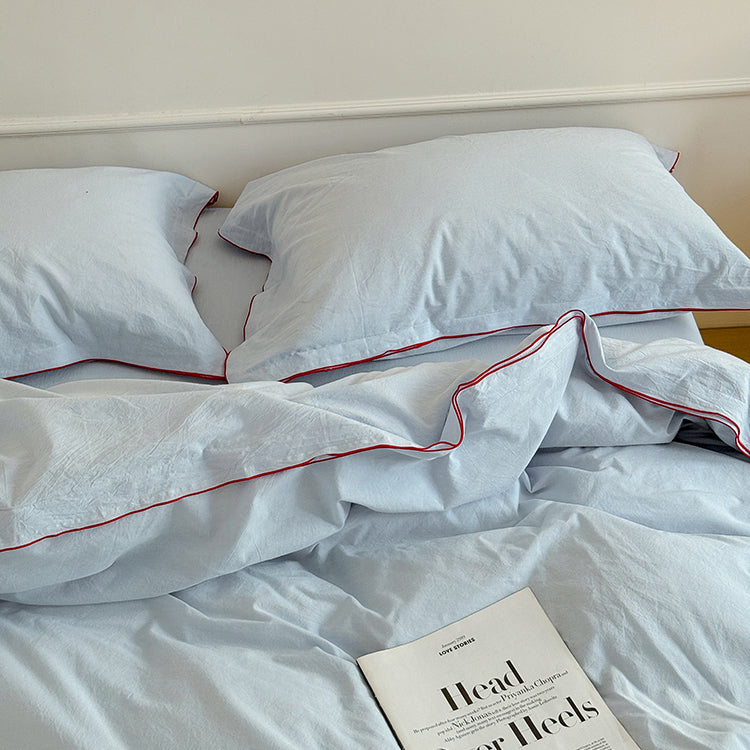 Nordic Solid Color Washed Four-Piece Pure Cotton Suitable For All Seasons Bed Set - Harmony Gallery