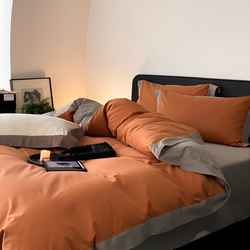 Light Luxury Pure Cotton Brushed Four-Piece Thickened Bed Set - Harmony Gallery