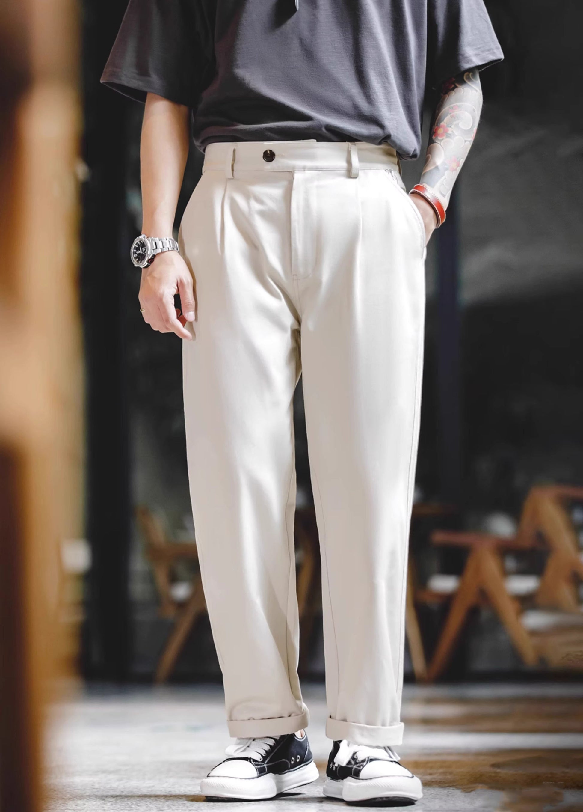 American Retro Casual Naples Gentleman Men's Trousers - Harmony Gallery