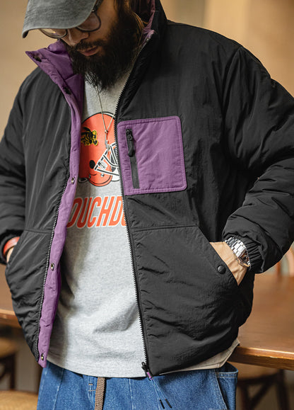 American Reversible Warm Mountain Thickened Cotton Coat Short Men's Jacket - Harmony Gallery