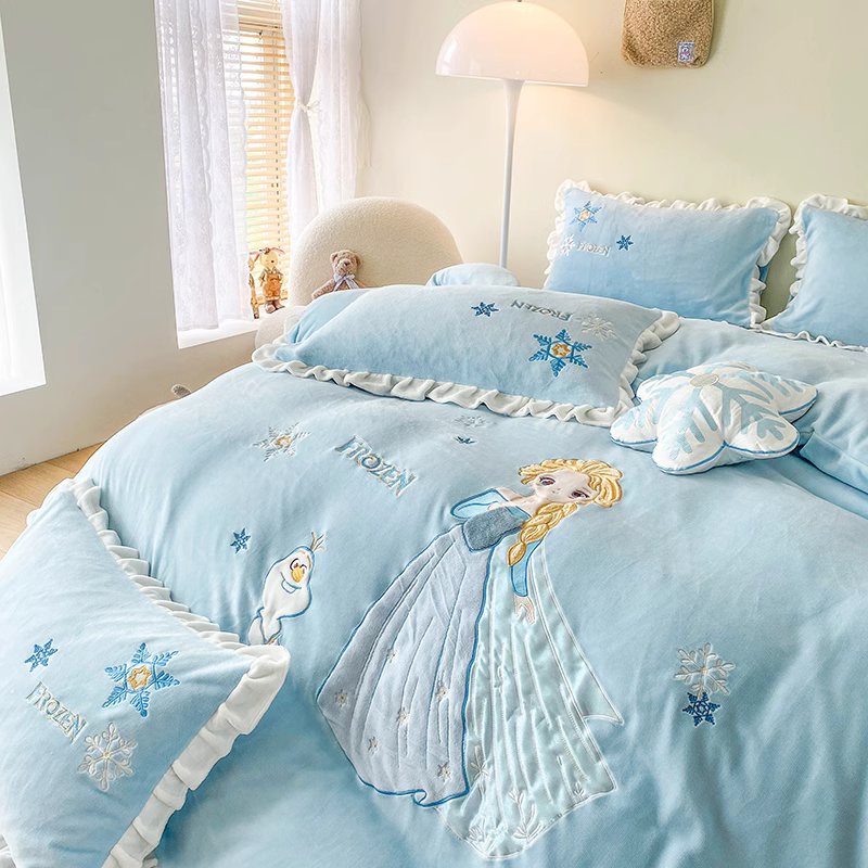 Disney Frozen Princess Elsa Cotton Washed Cotton Four-piece Bed Set - Harmony Gallery