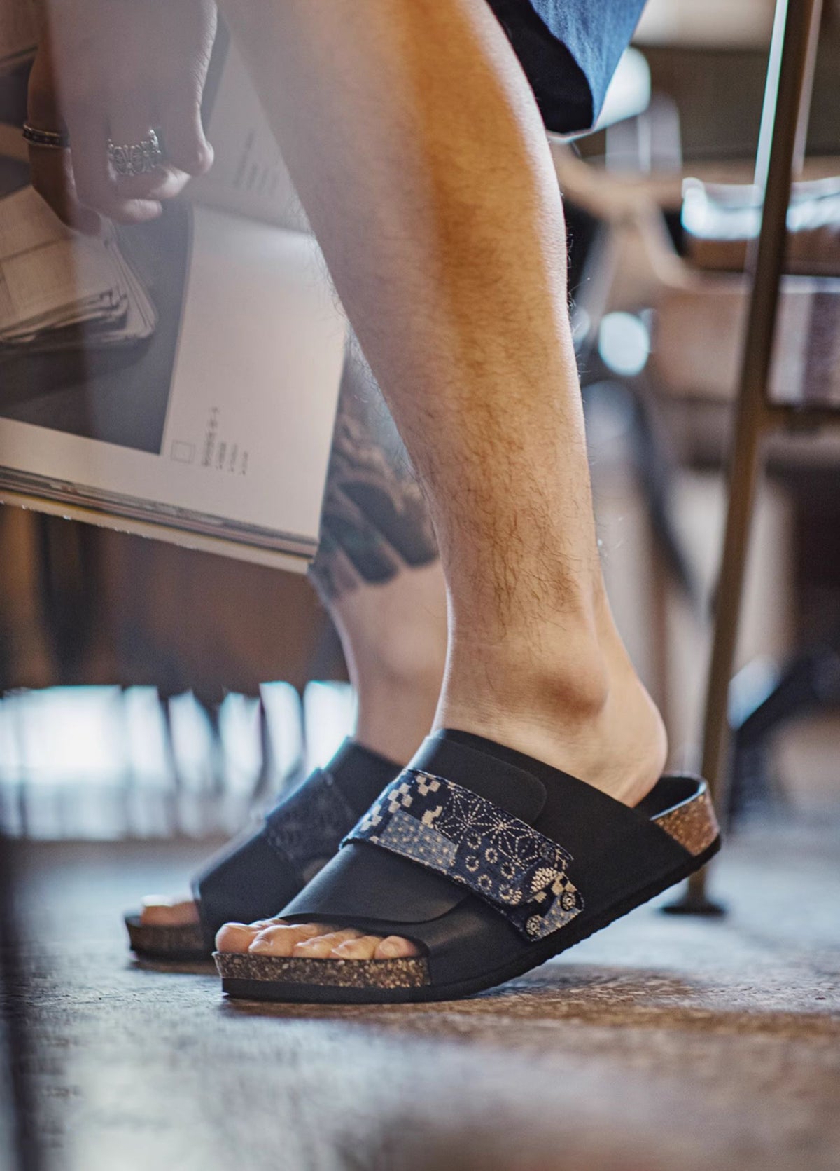 American Retro Cork Slippers Outer Wear Velcro Casual Men's Sandal - Harmony Gallery