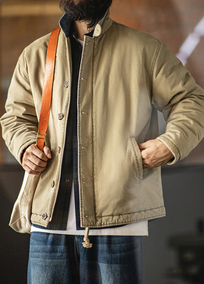 American Retro N1 Deck Suit Thickened Warm Cotton Short Quilted Men's Jacket - Harmony Gallery