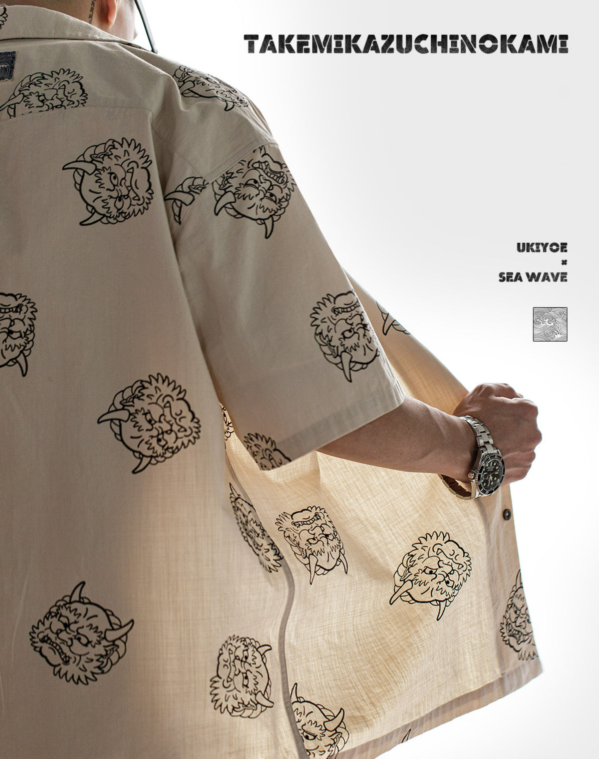 Retro Thor Printed Cotton Linen Loose Men's Shirt - Harmony Gallery