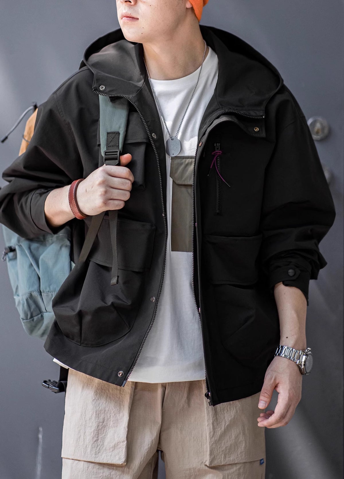 American Multi-Pocket Functional Outdoor Silhouette Sports Men's Jacket - Harmony Gallery
