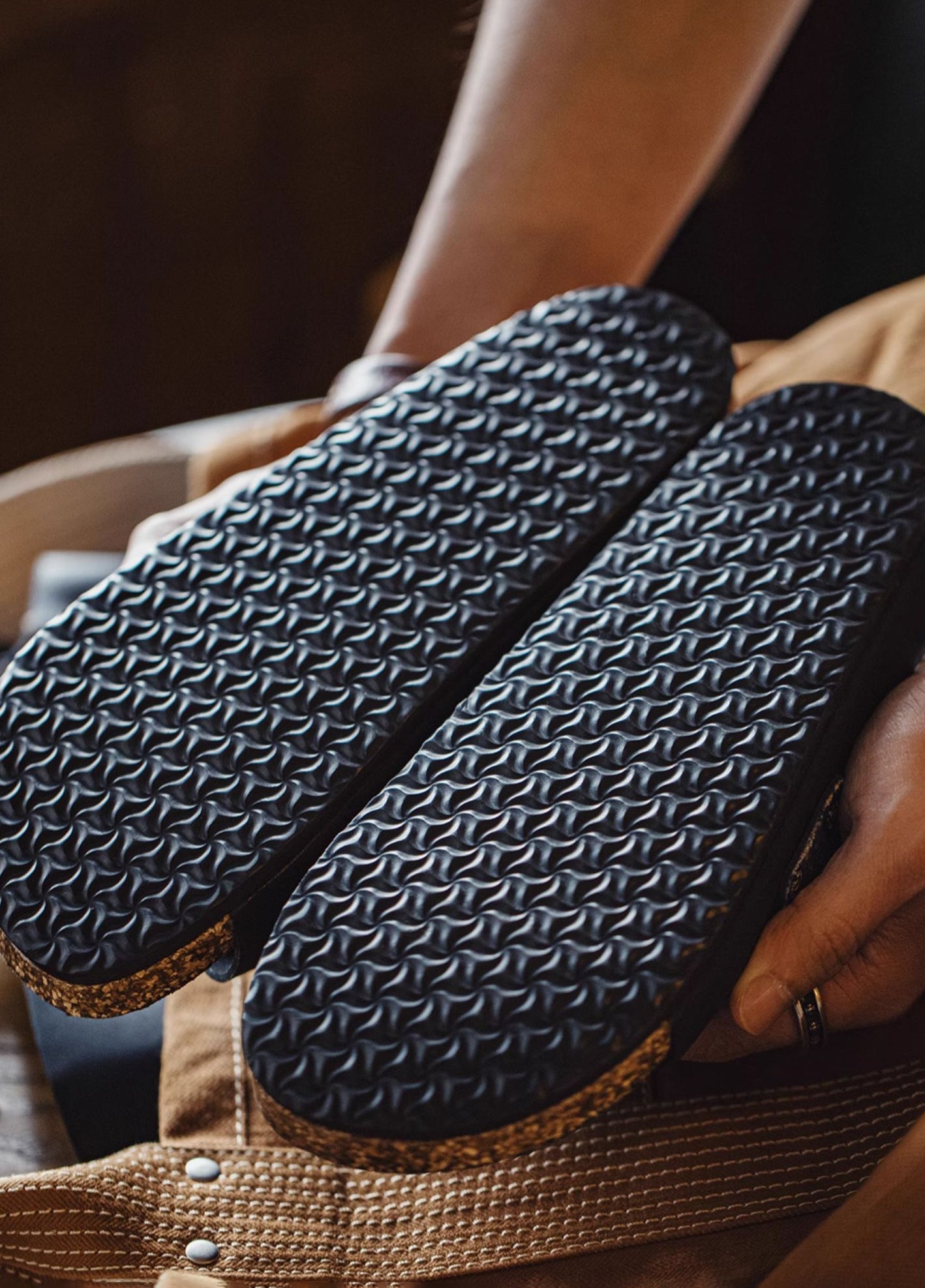 American Retro Cork Slippers Outer Wear Velcro Casual Men's Sandal - Harmony Gallery