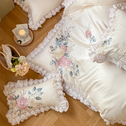 French Romantic Princess Cotton Four-Piece Pure Cotton Bed Set - Harmony Gallery