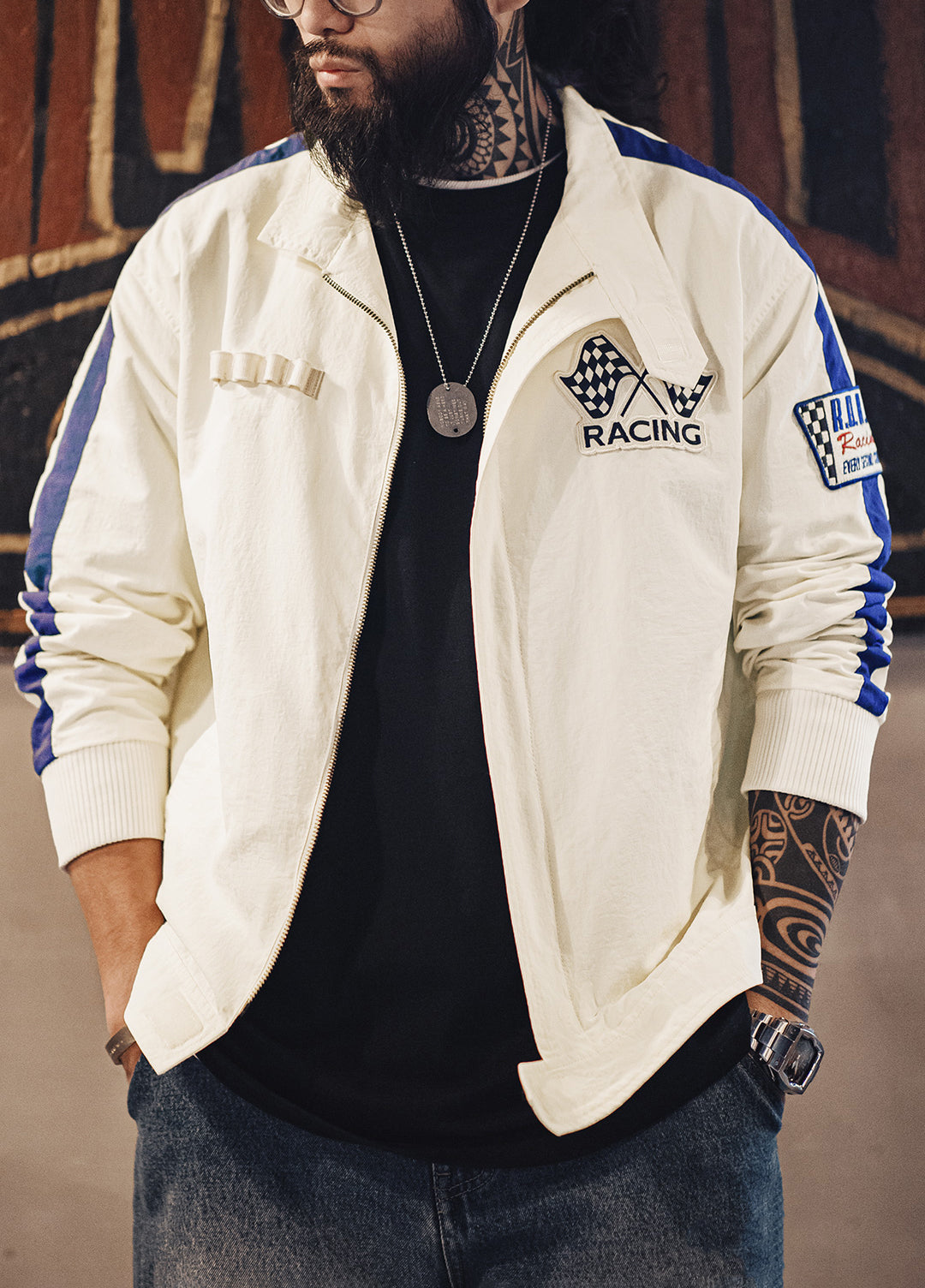 American Retro Embroidered Racing F1 Driver Suit Spring Men's Jacket - Harmony Gallery