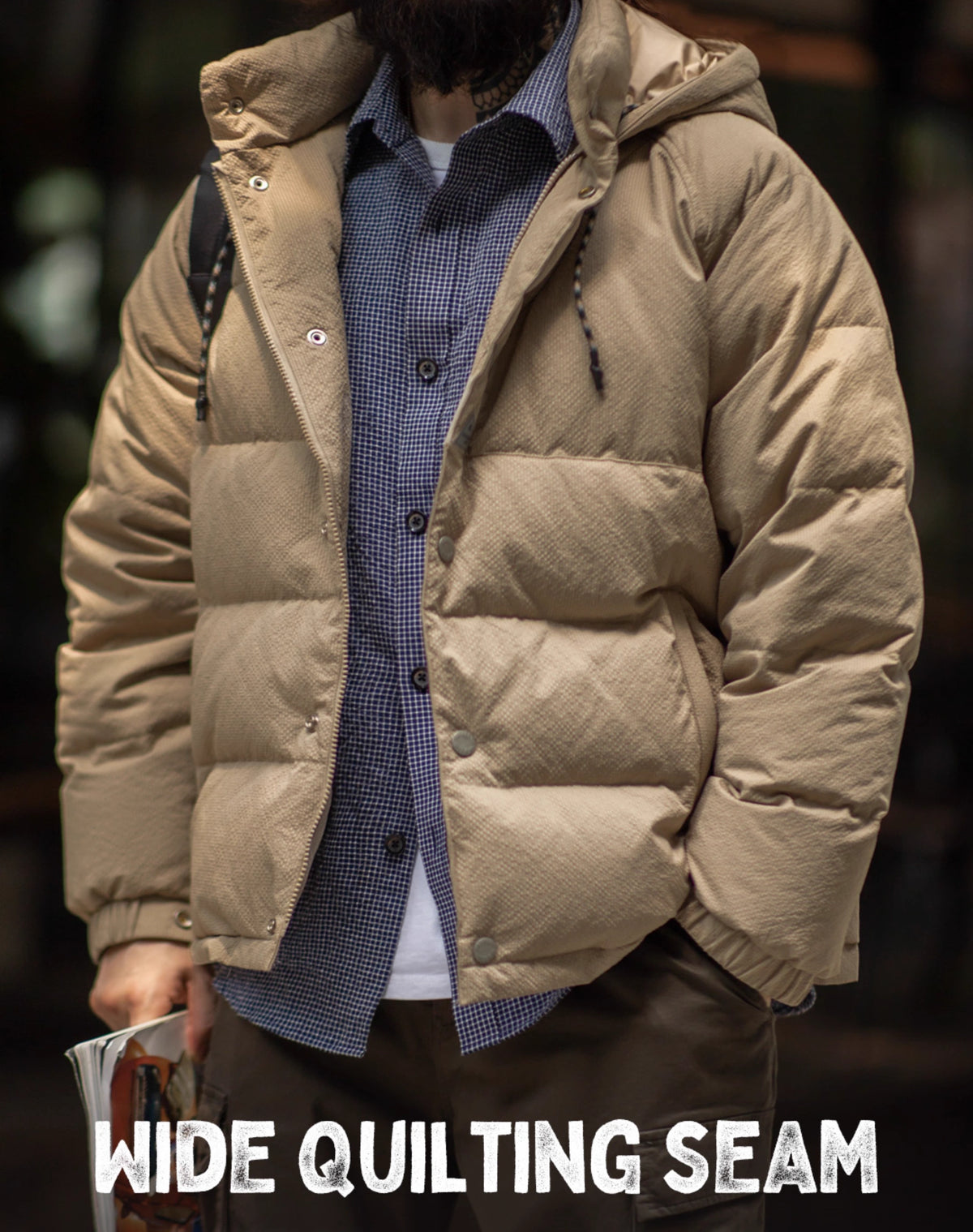 American Retro 90 White Duck Down Hooded Warm Men's Jacket - Harmony Gallery
