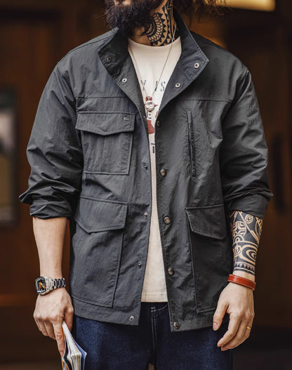 American Workwear Four-Pocket Waterproof Lapel Men's Jacket - Harmony Gallery