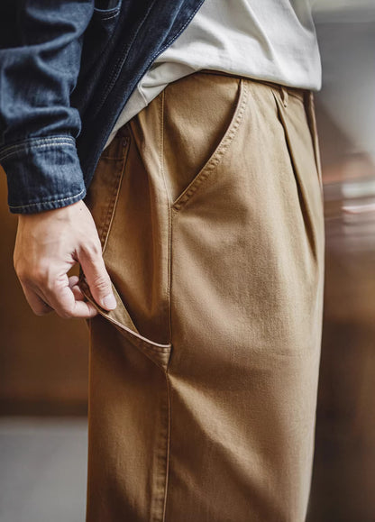 American Retro Lumberjack Casual Loose Straight Cotton Long Men's Trousers - Harmony Gallery