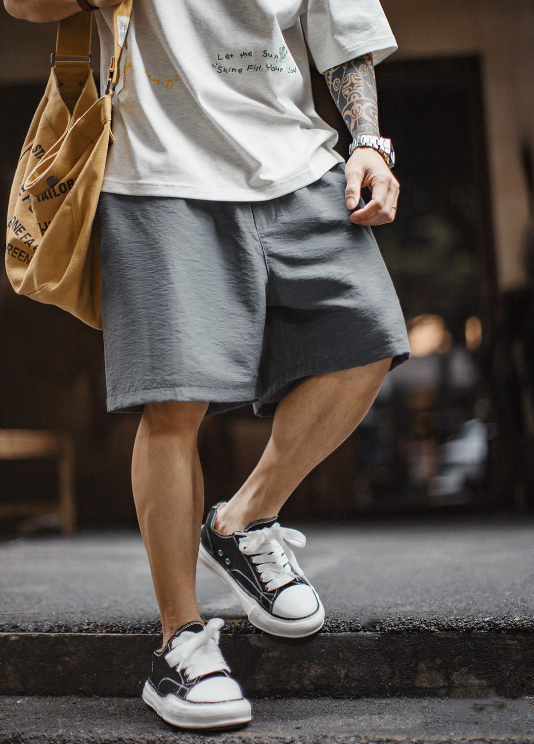 American Lyocell Faux Linen High-End Old-Money Thin Summer Men's Shorts
