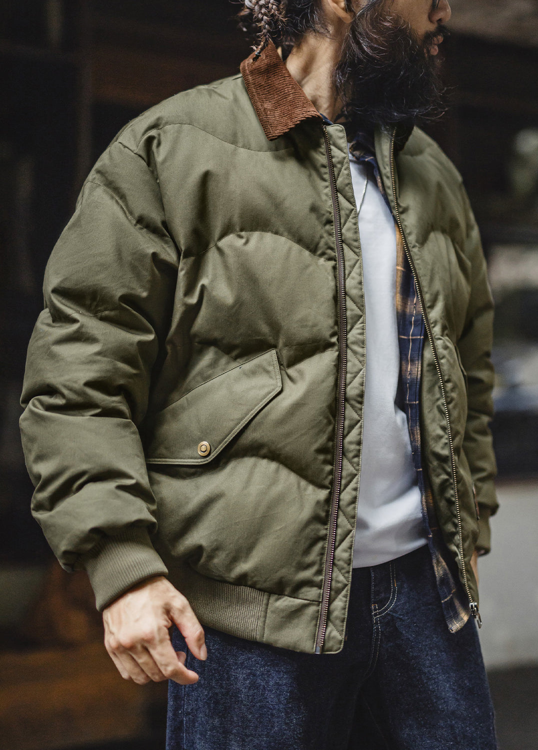 American Retro CWU 45 P Flight Short Warm Bomber Cotton-Padded Men's Jacket - Harmony Gallery