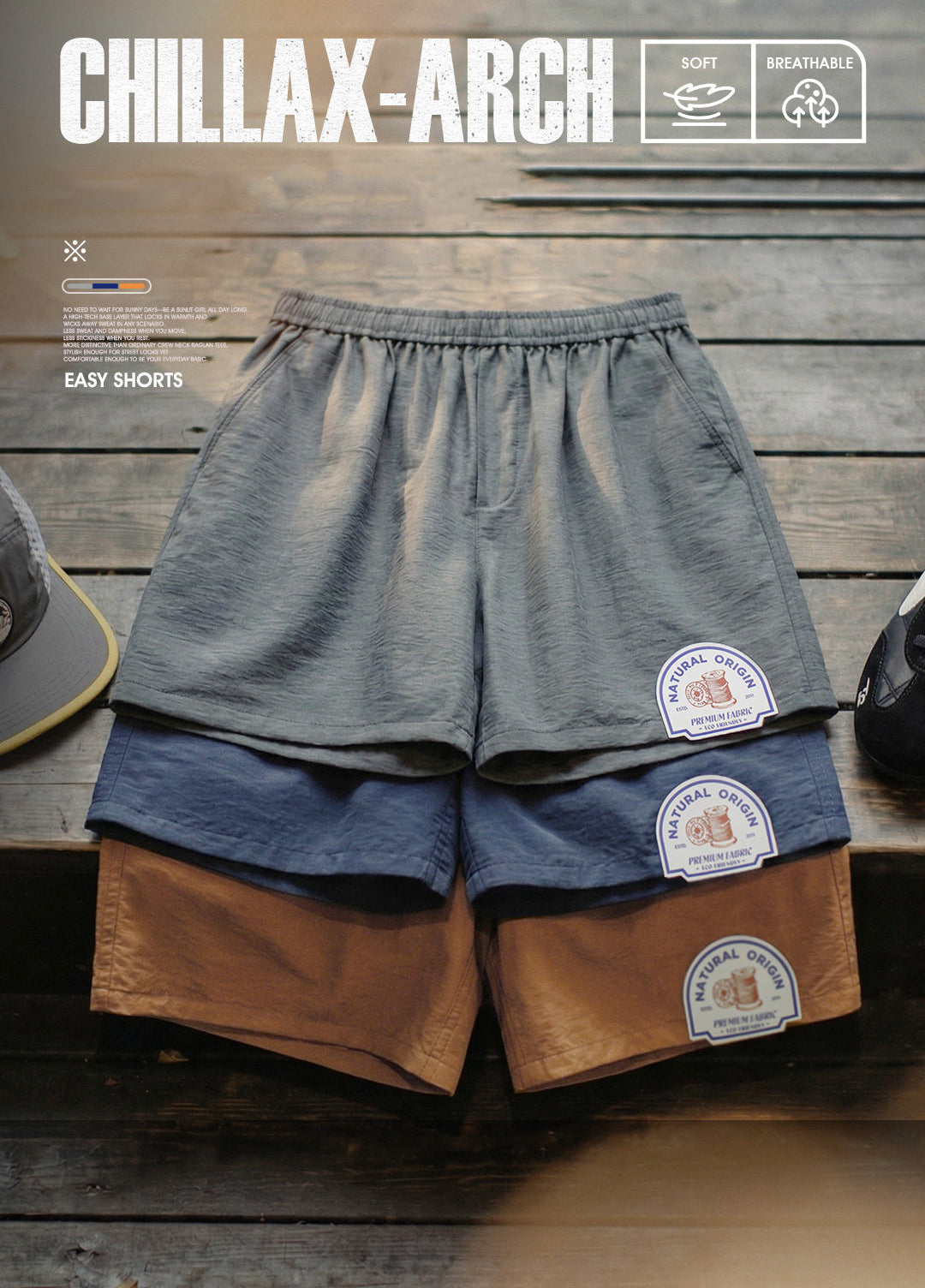 American Lyocell Faux Linen High-End Old-Money Thin Summer Men's Shorts
