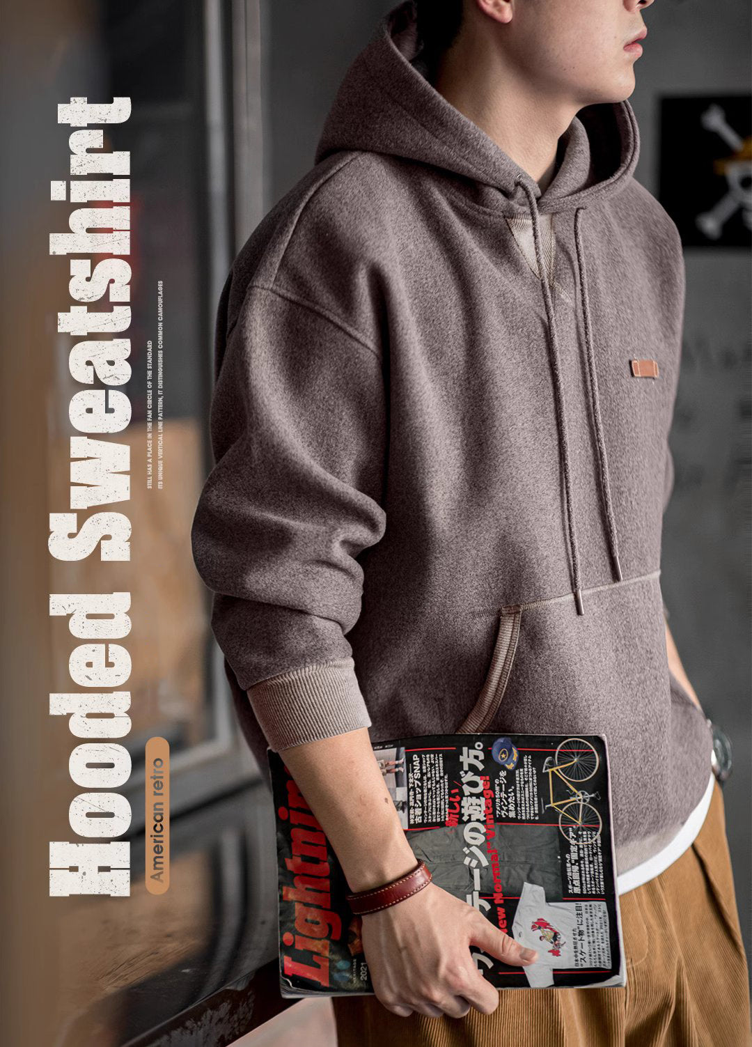 American Retro Woolen Hooded Heavy Thick Pullover Men's Sweater - Harmony Gallery