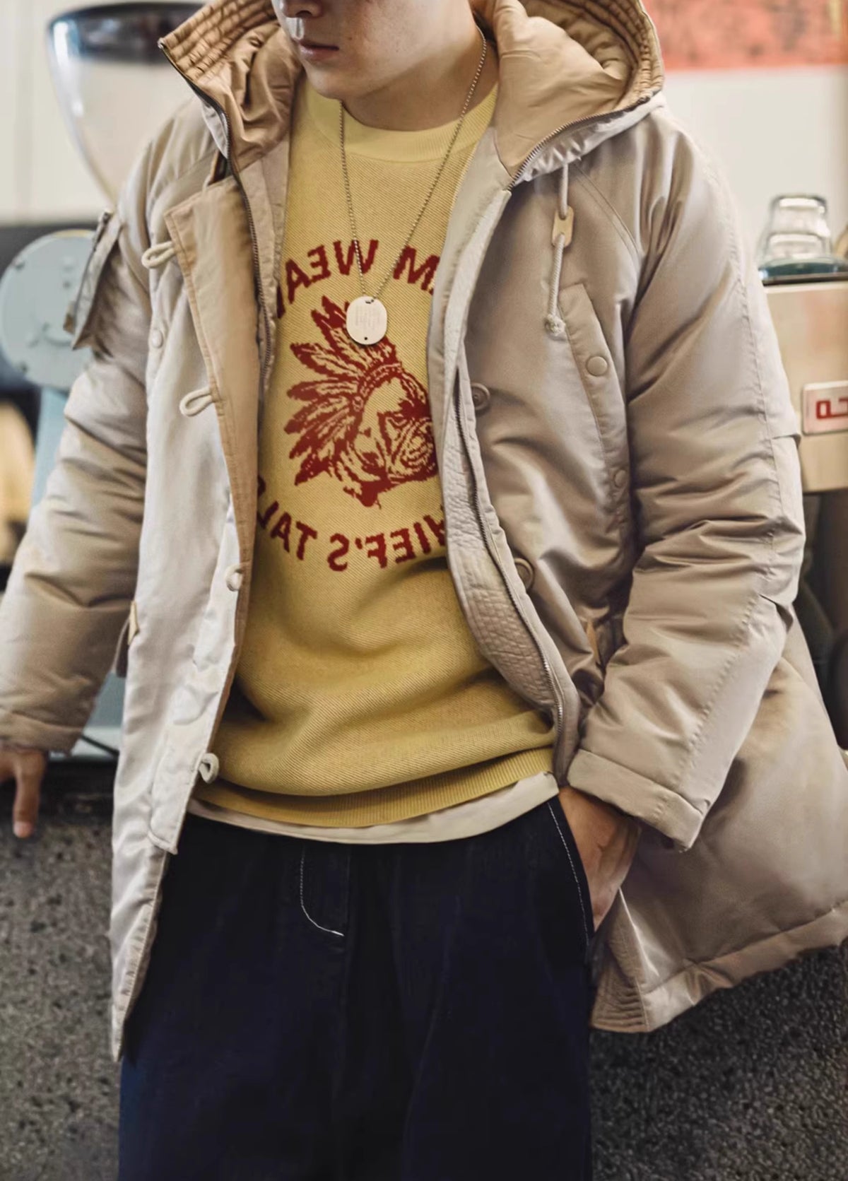 American N3B Pilot Cotton Military Thickened Mid-Length Keep Warm Men's Jacket - Harmony Gallery