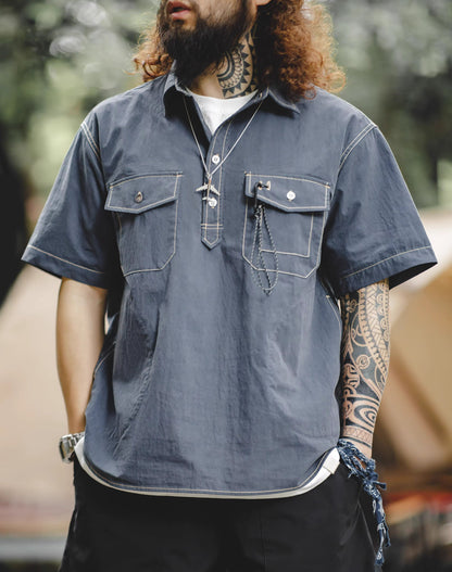 American Casual Pocket Outdoor Silhouette Men's T-Shirt - Harmony Gallery