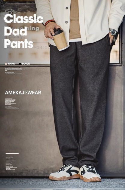 American Retro Heavyweight Workwear Wool Men's Trousers - Harmony Gallery