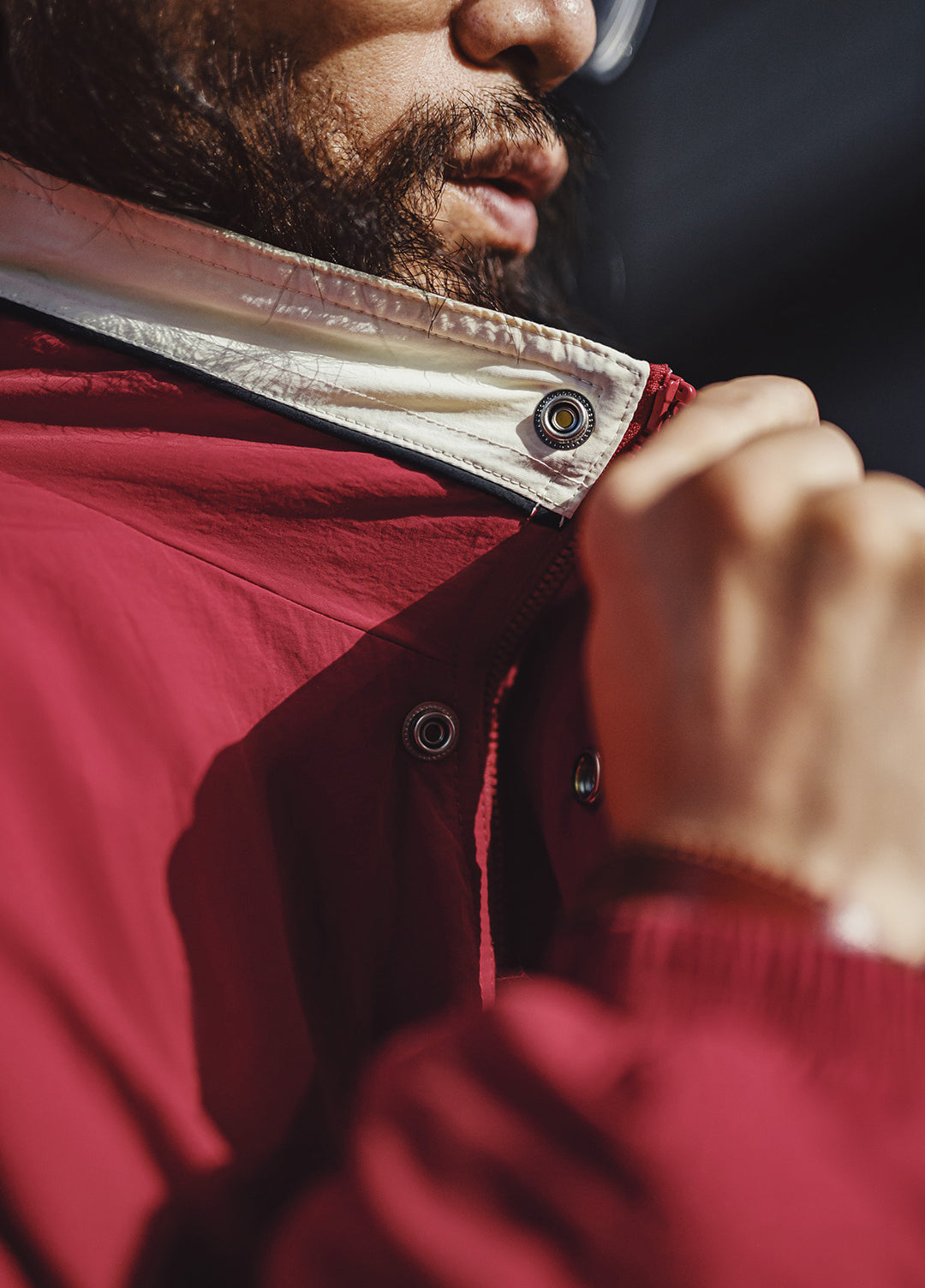 American Patchwork Racing With Red Collar Thickened Warm Cotton Men's Jacket - Harmony Gallery