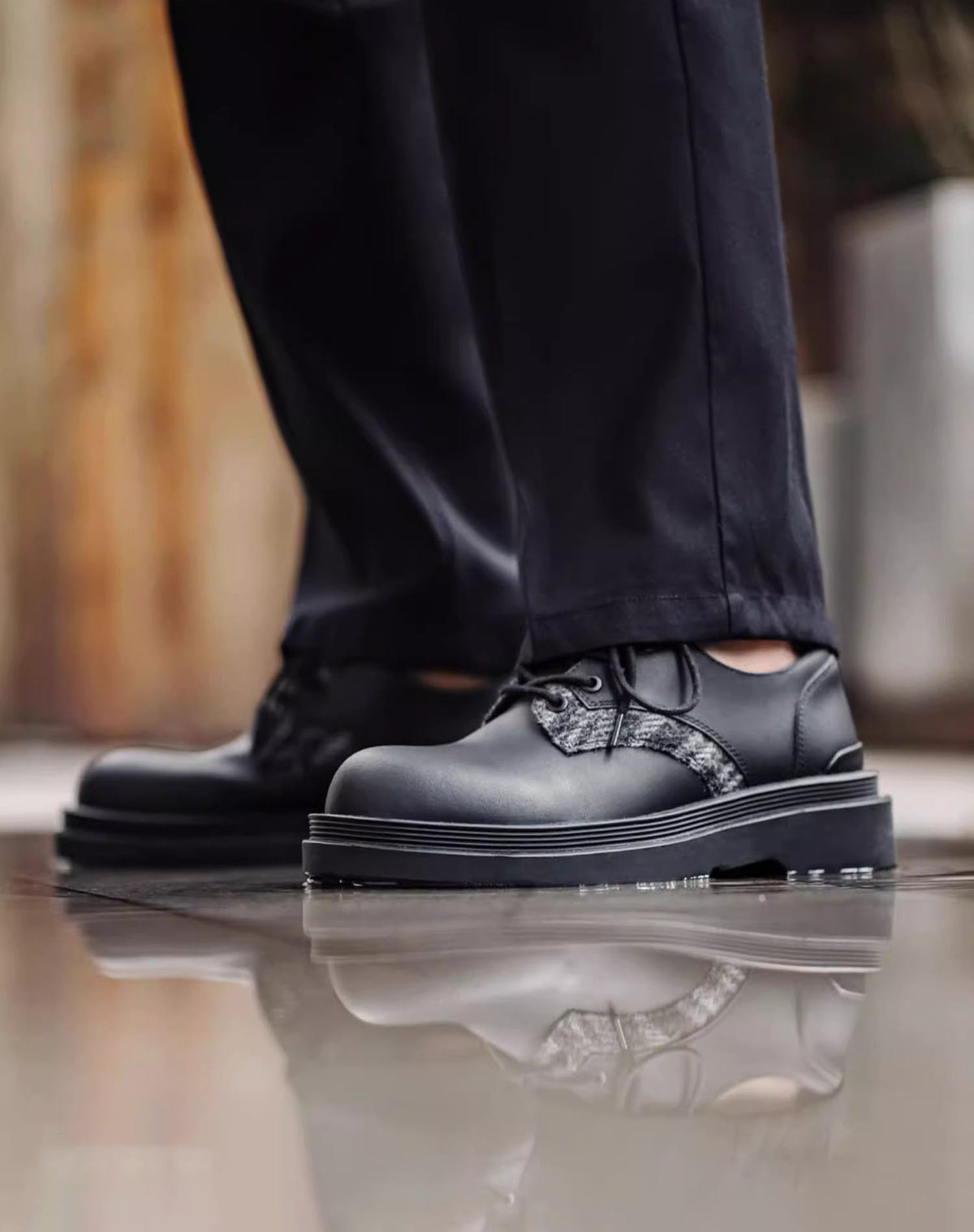 Derby Retro Casual Work Matte Versatile Leather Men's Dress Shoes - Harmony Gallery