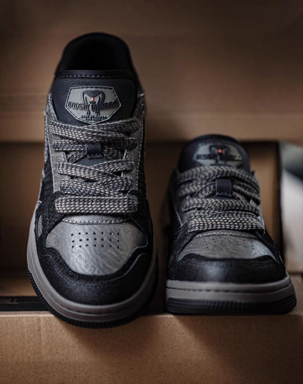 American Black Mamba Snake Low-Top Non-Slip Flat-Soled Men's Casual Shoes - Harmony Gallery