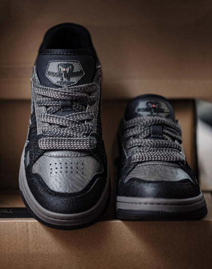American Black Mamba Snake Low-Top Non-Slip Flat-Soled Men's Casual Shoes - Harmony Gallery
