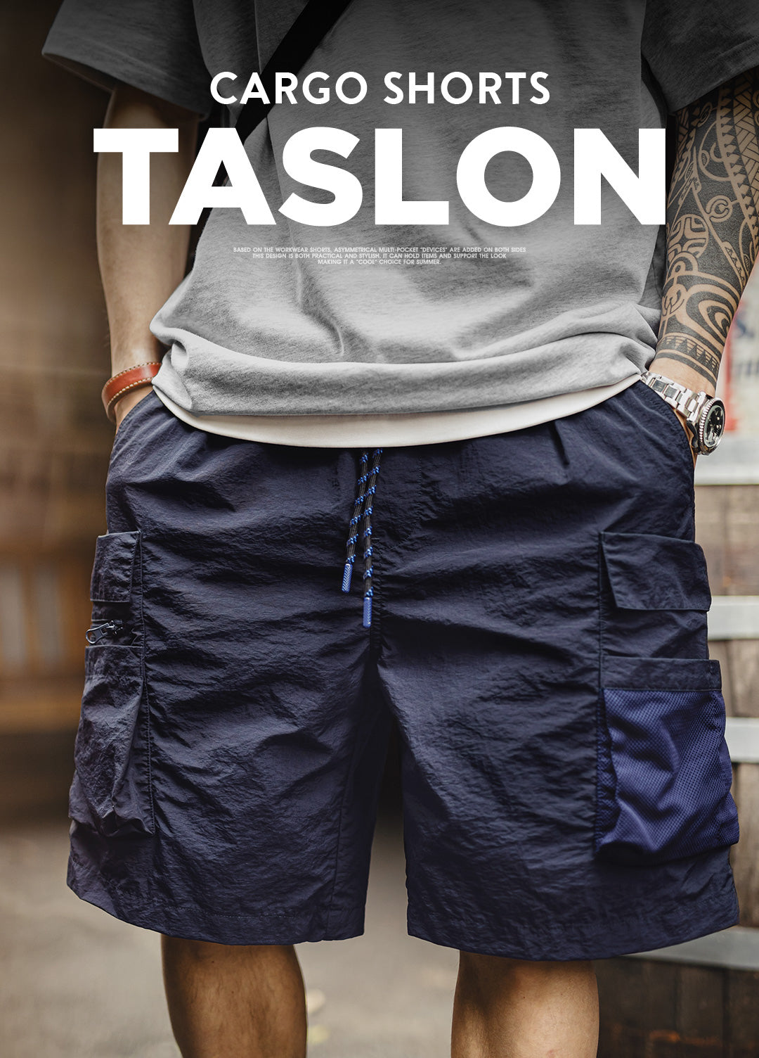 American Multi-Pocket Quick-Drying Function Thin Drawstring Men's Shorts - Harmony Gallery