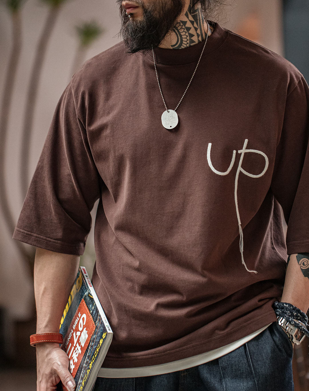 American Casual Letter Embroidery Cotton Loose Men's T-Shirt - Harmony Gallery