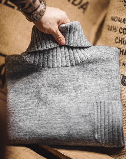 American Retro Blended Turtleneck Pullover Warm Knitted Men's Sweater - Harmony Gallery